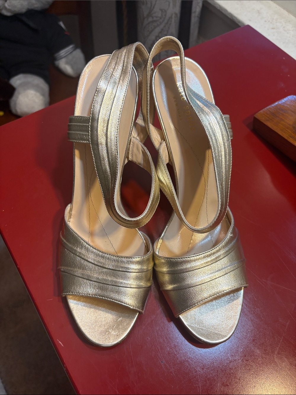 kate spade Metallic Gold Slingback Heels